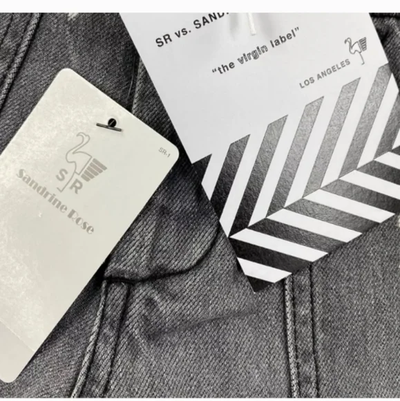 NWT Free People x Sandrine Rose Wide Straight Leg Jeans Button fly Buckle Back - Picture 5 of 5